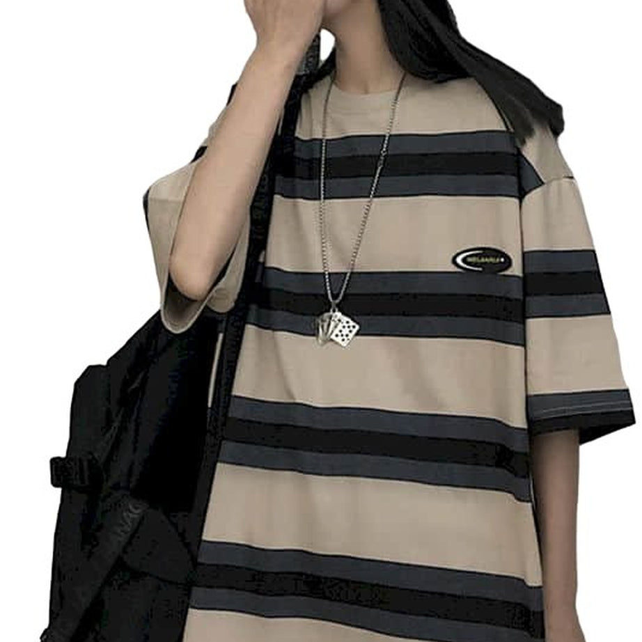 Y2k Egirl Oversize Striped T-shirt