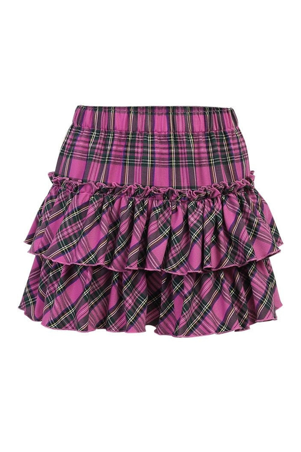 Y2k Egirl Pink Plaid Skirt