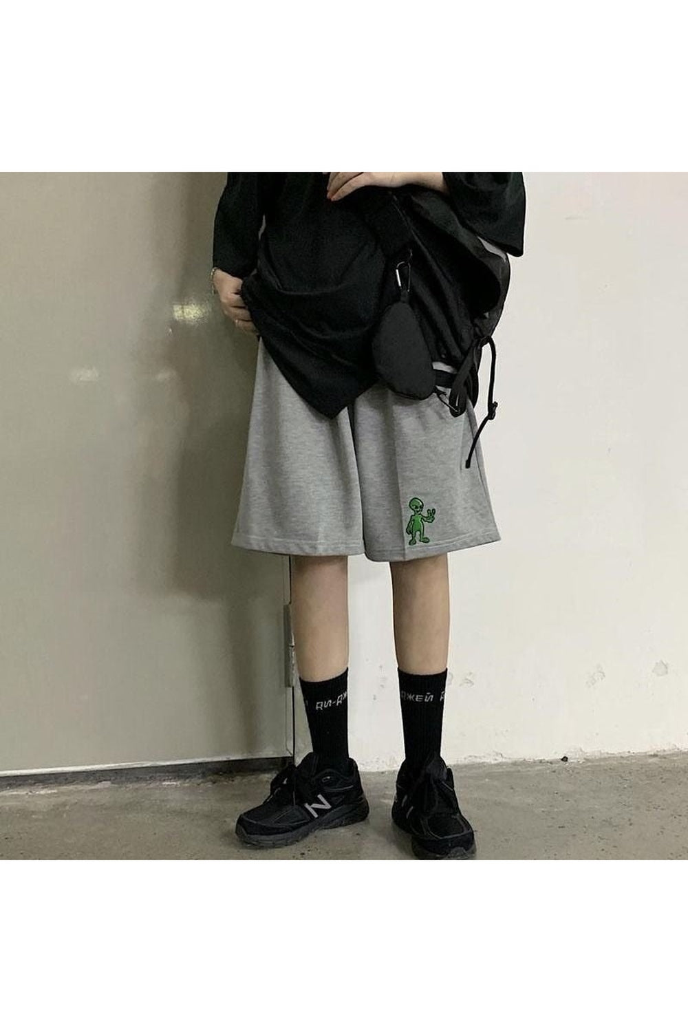 Y2k Egirl Style Alien Print Shorts