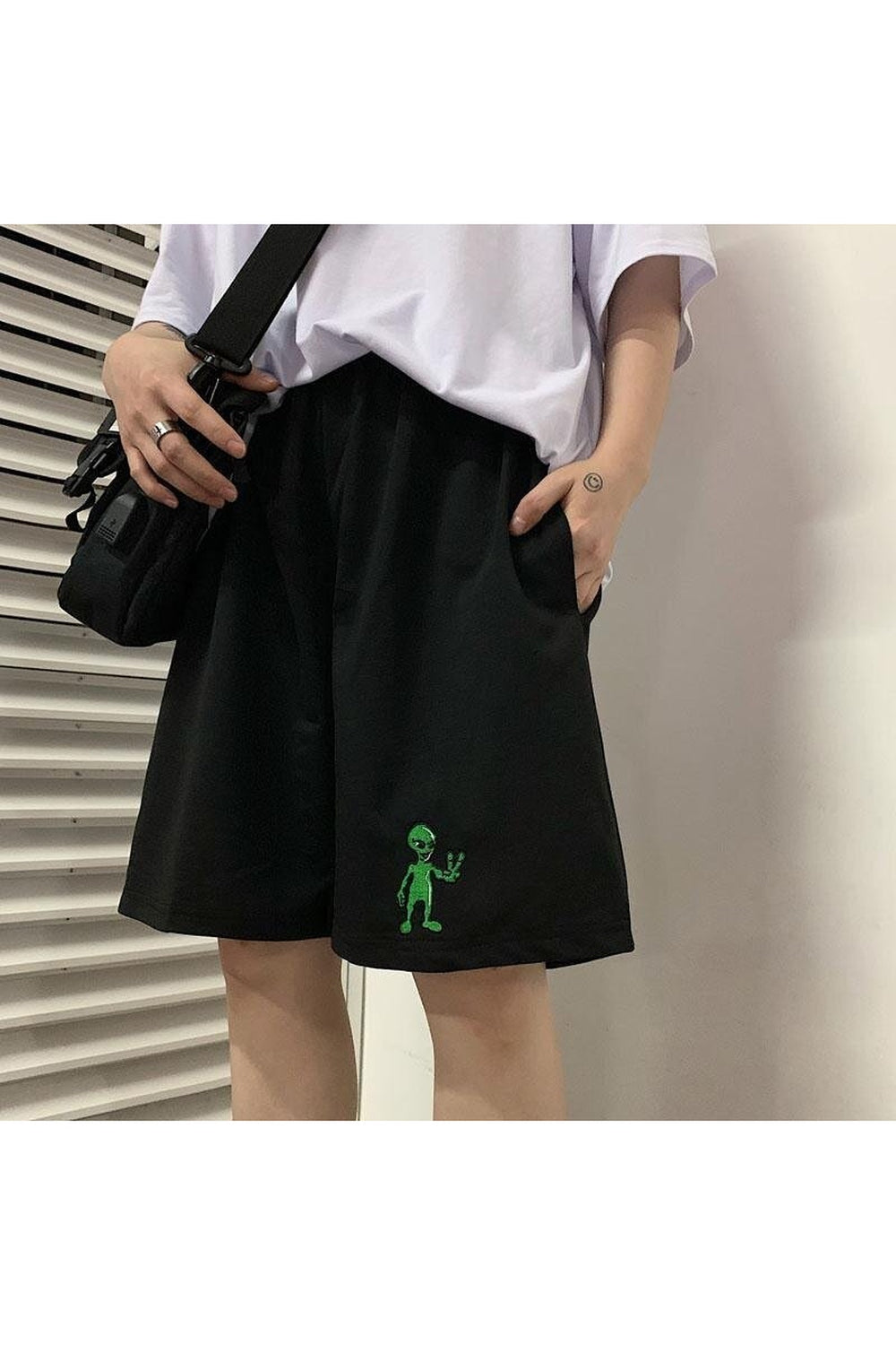 Y2k Egirl Style Alien Print Shorts