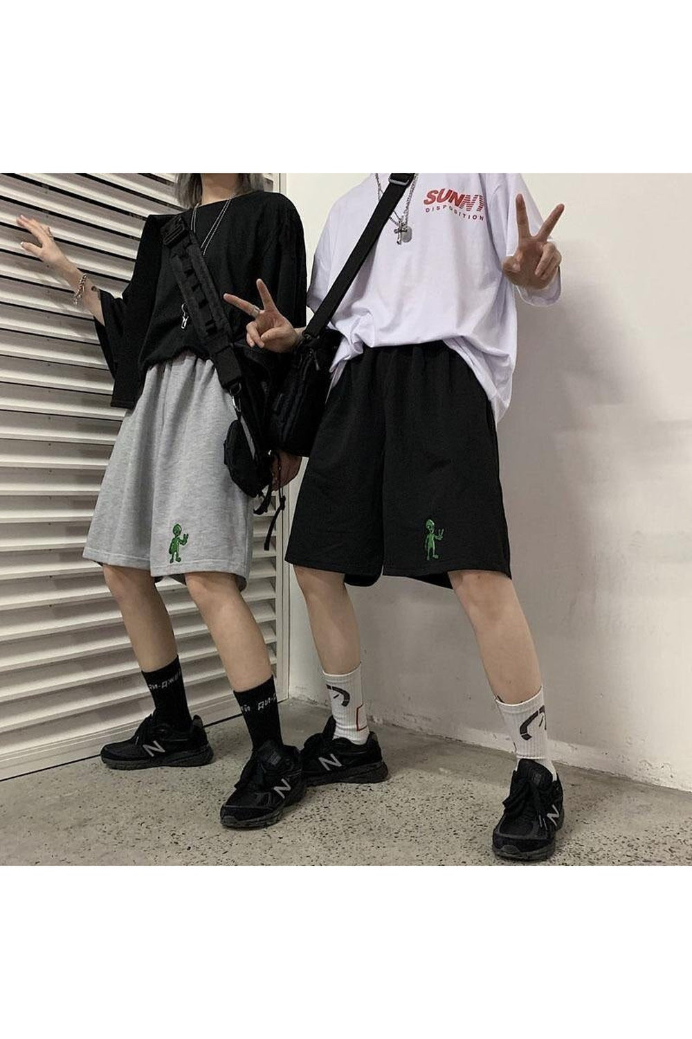 Y2k Egirl Style Alien Print Shorts