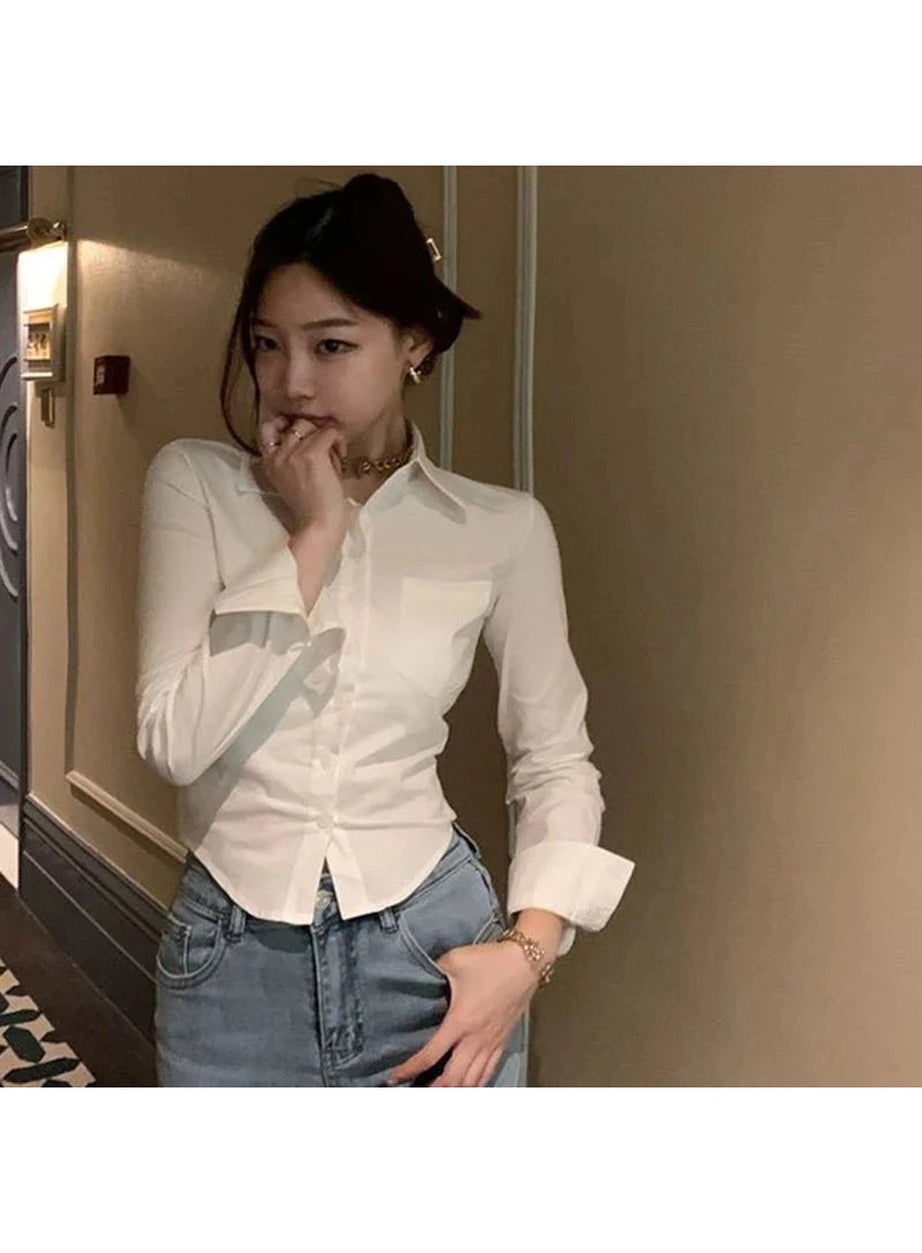 Y2k Elegant Cropped Blouse