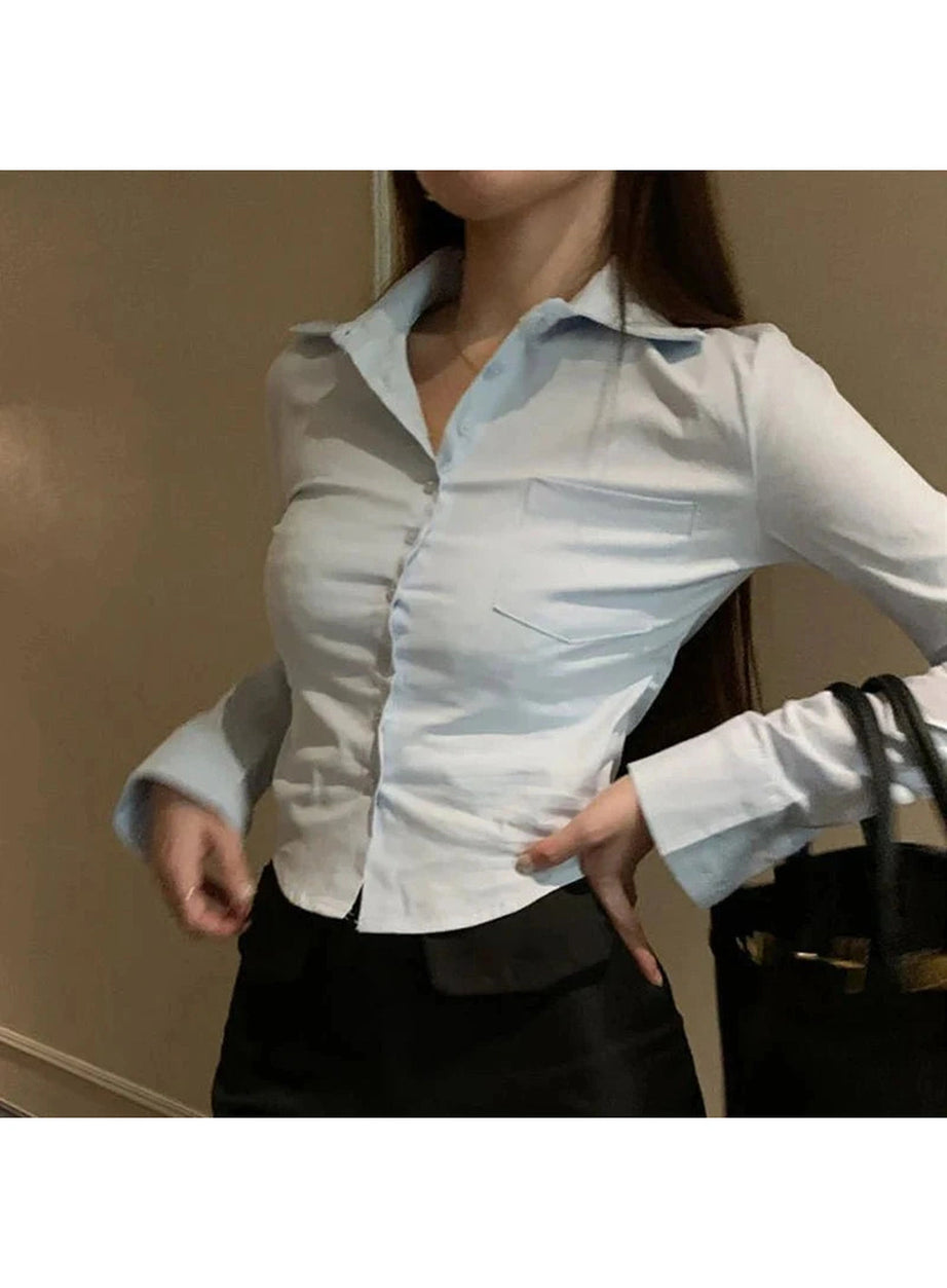 Y2k Elegant Cropped Blouse