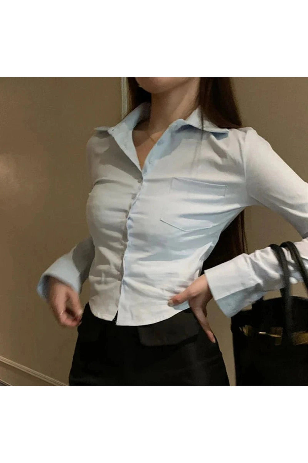 Y2k Elegant Cropped Blouse