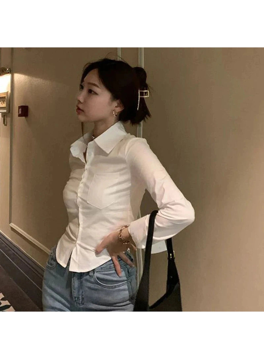 Y2k Elegant Cropped Blouse