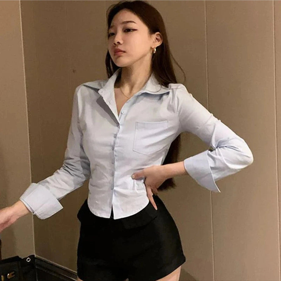 Y2k Elegant Cropped Blouse