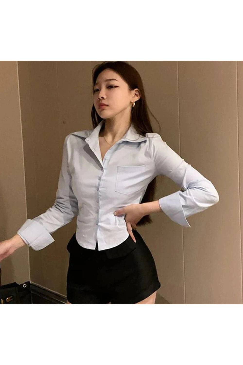 Y2k Elegant Cropped Blouse