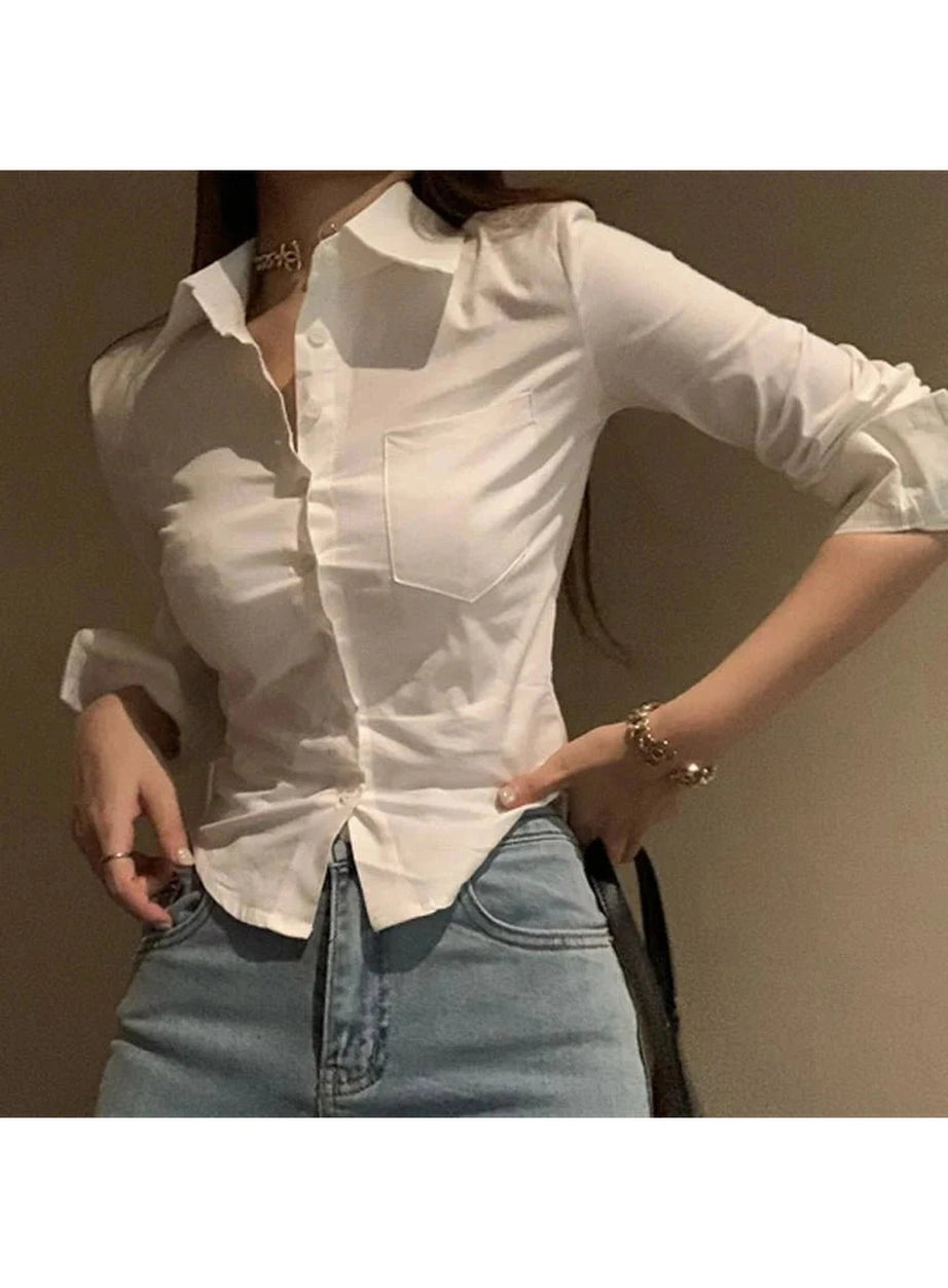 Y2k Elegant Cropped Blouse