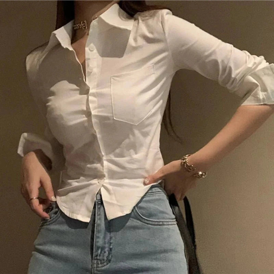 Y2k Elegant Cropped Blouse