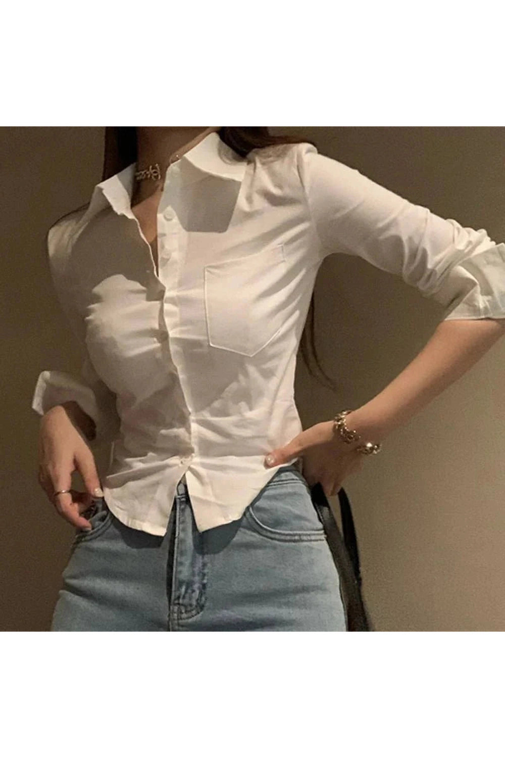 Y2k Elegant Cropped Blouse