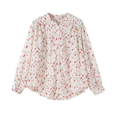 Elegant Floral V-neck Blouse - Blouses