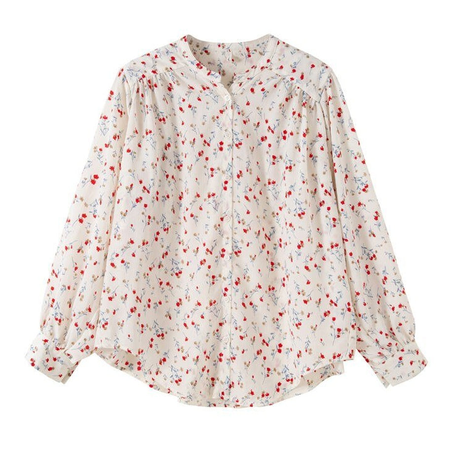 Y2k Elegant Floral V-neck Blouse