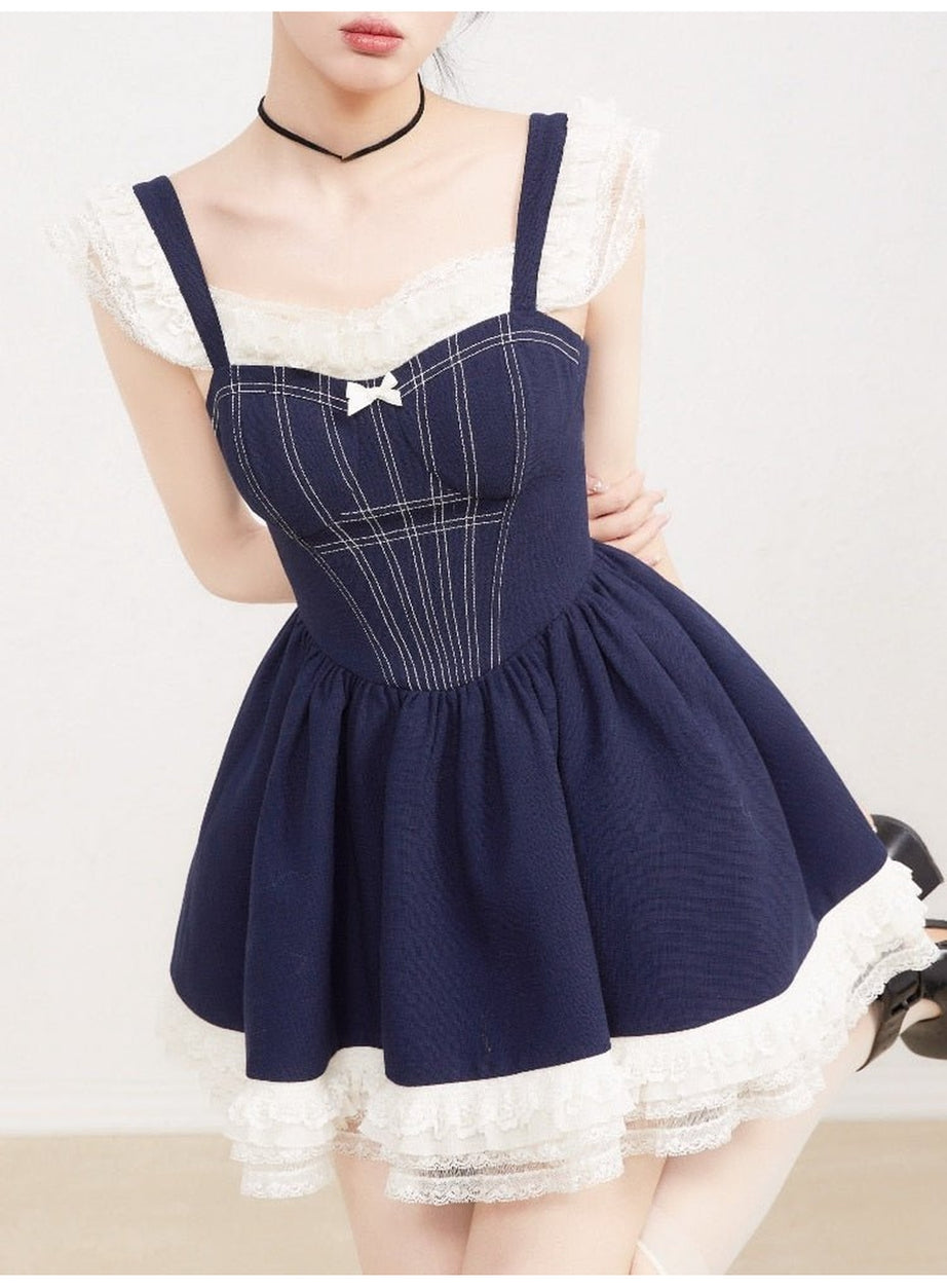 Y2k Elegant Lace Mini Dress