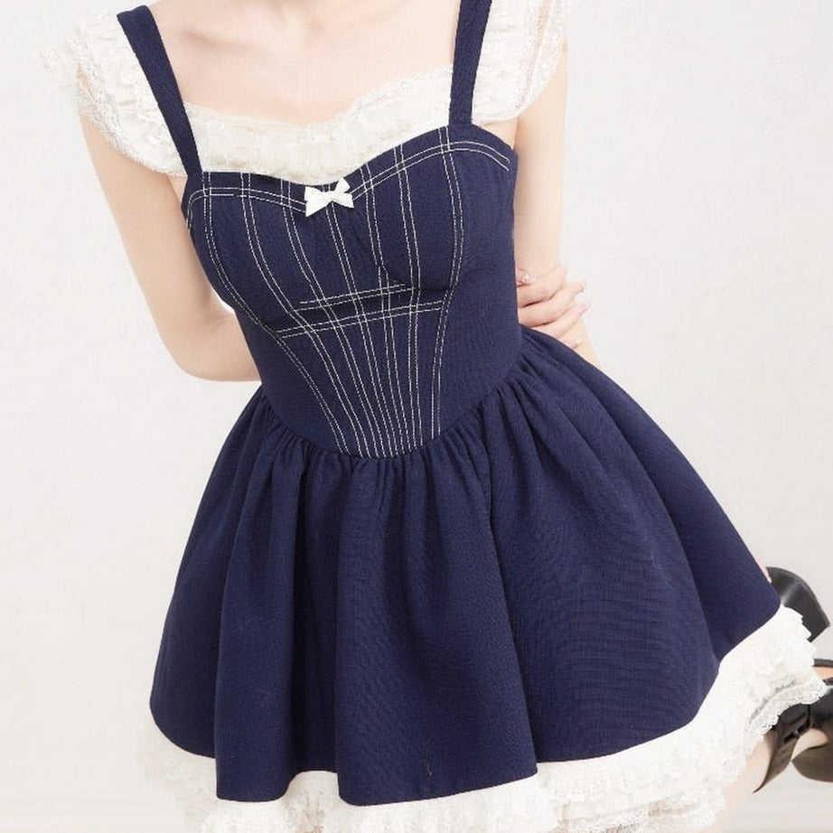 Y2k Elegant Lace Mini Dress