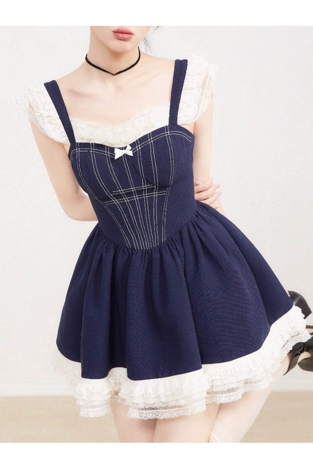 Y2k Elegant Lace Mini Dress