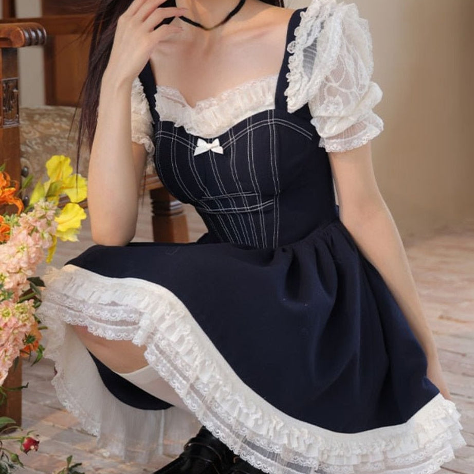 Y2k Elegant Lace Mini Dress