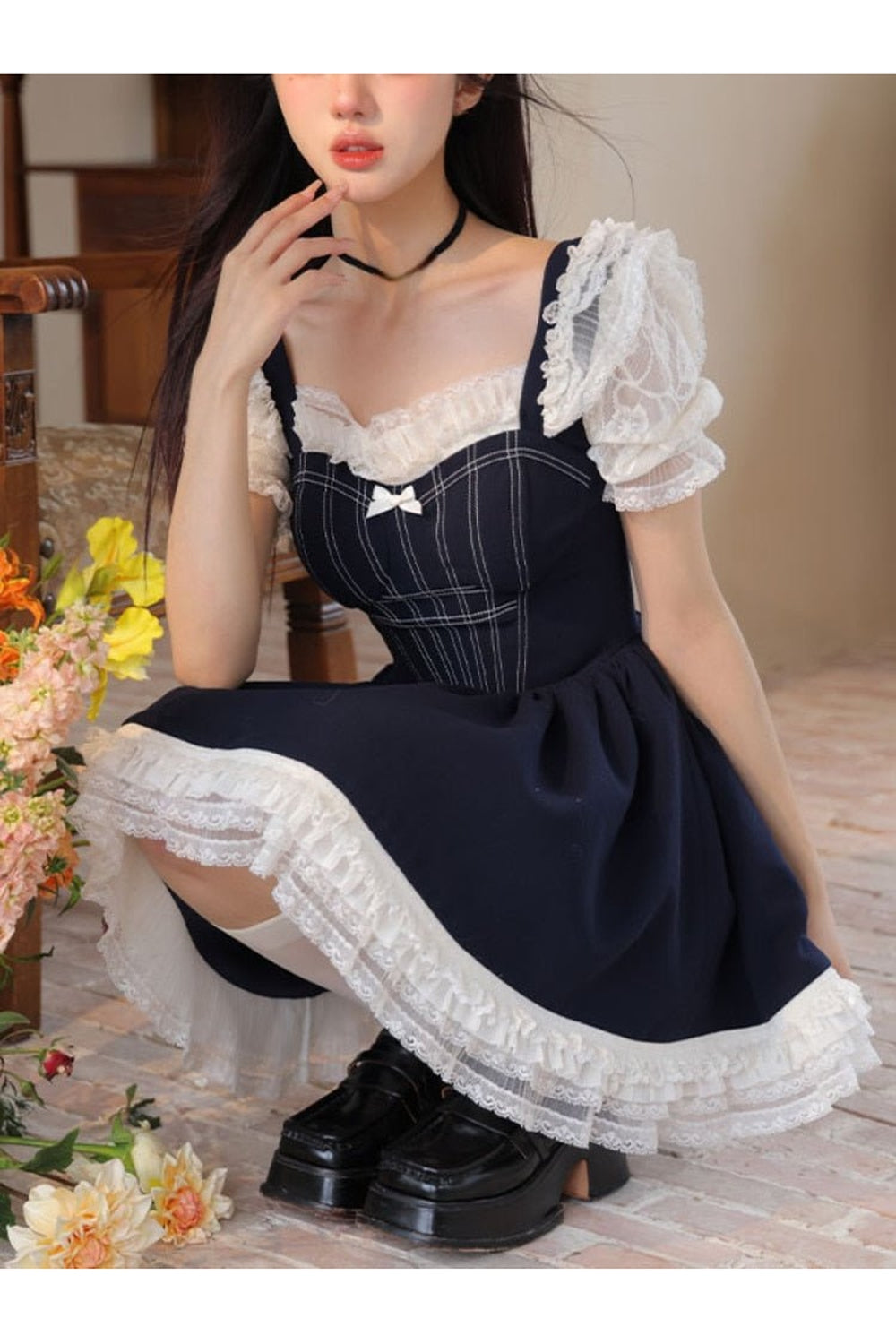 Y2k Elegant Lace Mini Dress