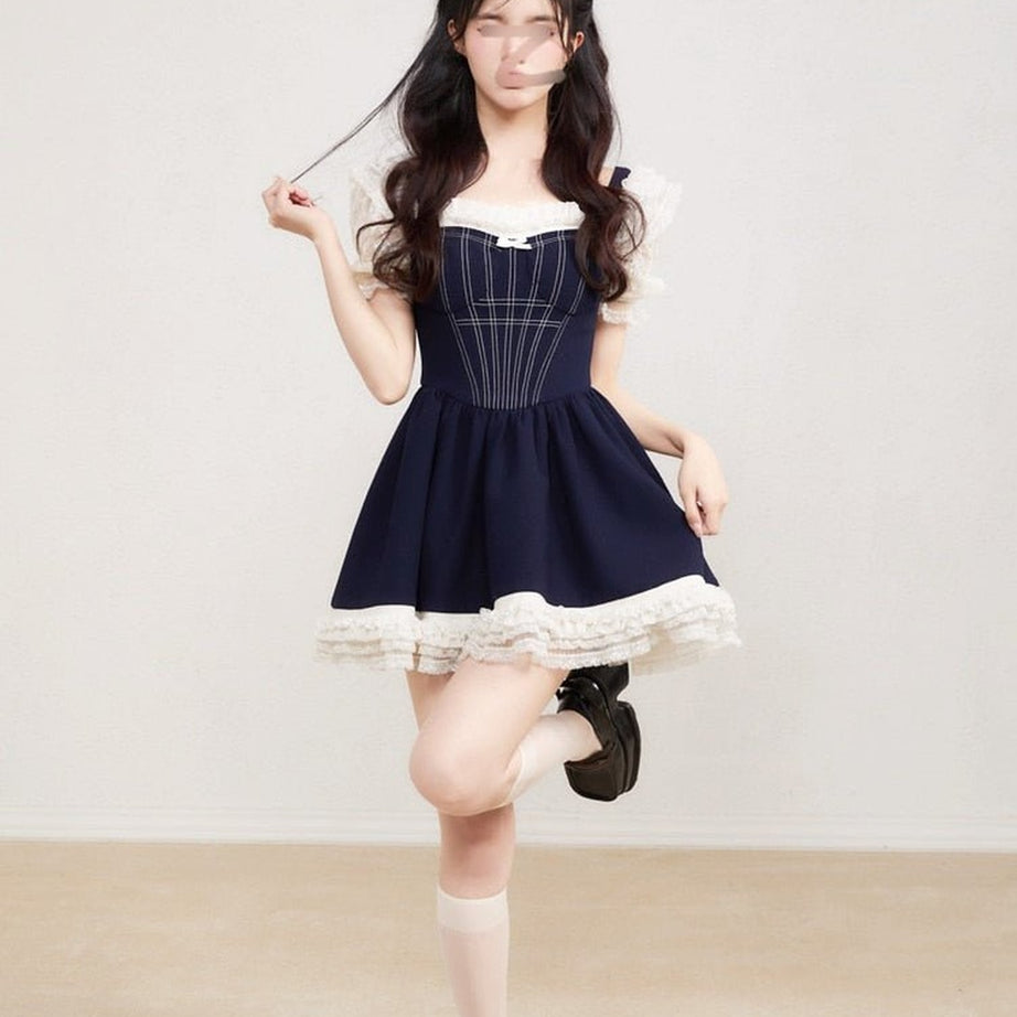 Y2k Elegant Lace Mini Dress