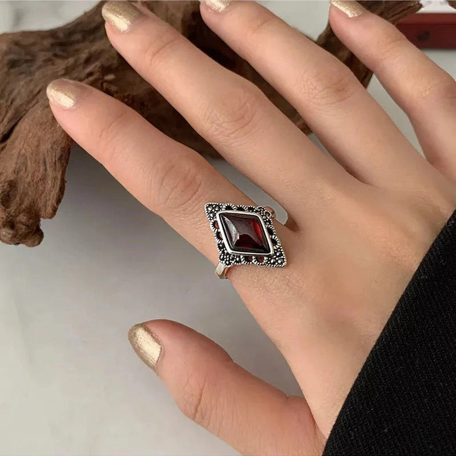Y2k Elegant Marquise Garnet Cocktail Ring