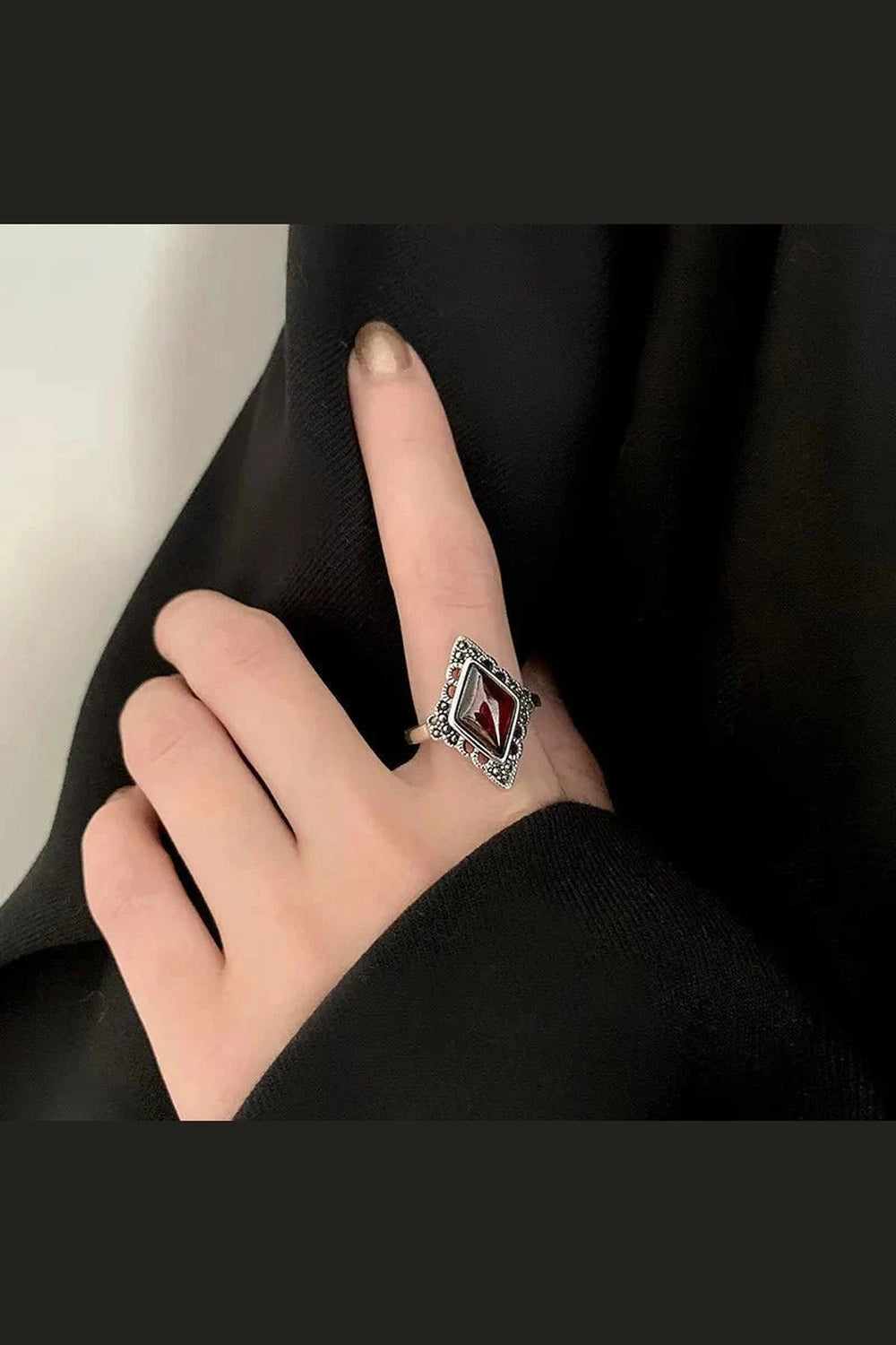 Y2k Elegant Marquise Garnet Cocktail Ring