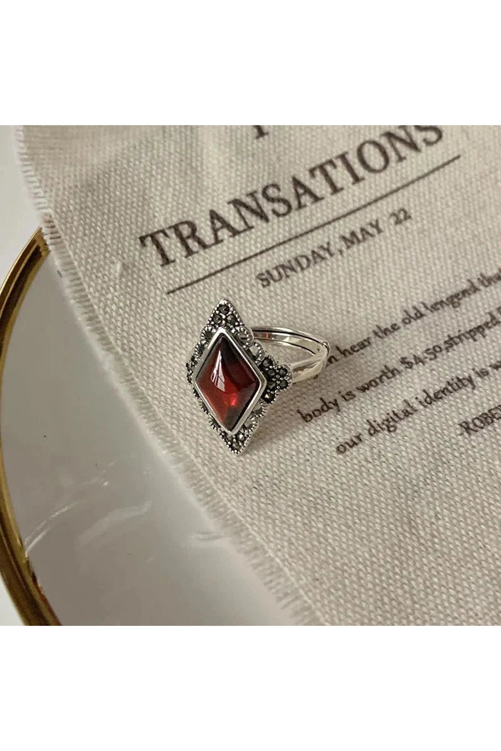 Y2k Elegant Marquise Garnet Cocktail Ring