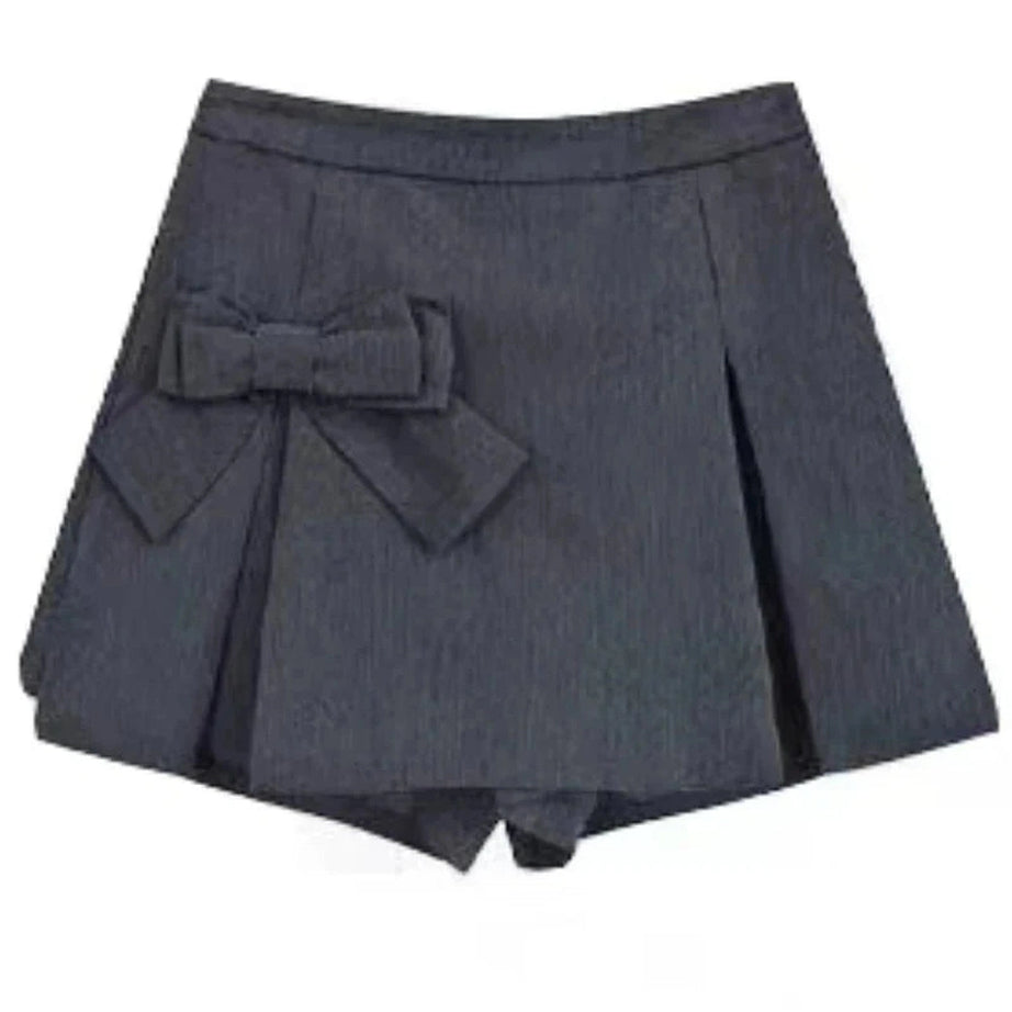 Y2k Elegant Ruffle Blouse and Bow Skirt Set