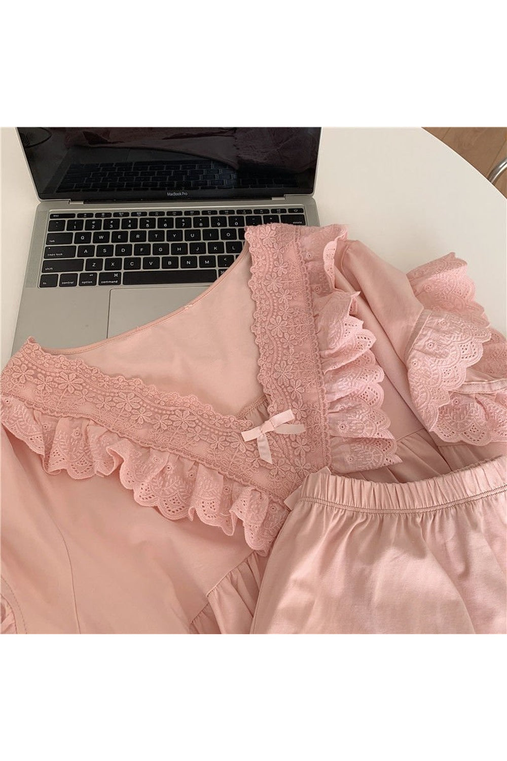 Y2k Elegant Ruffles Pajama