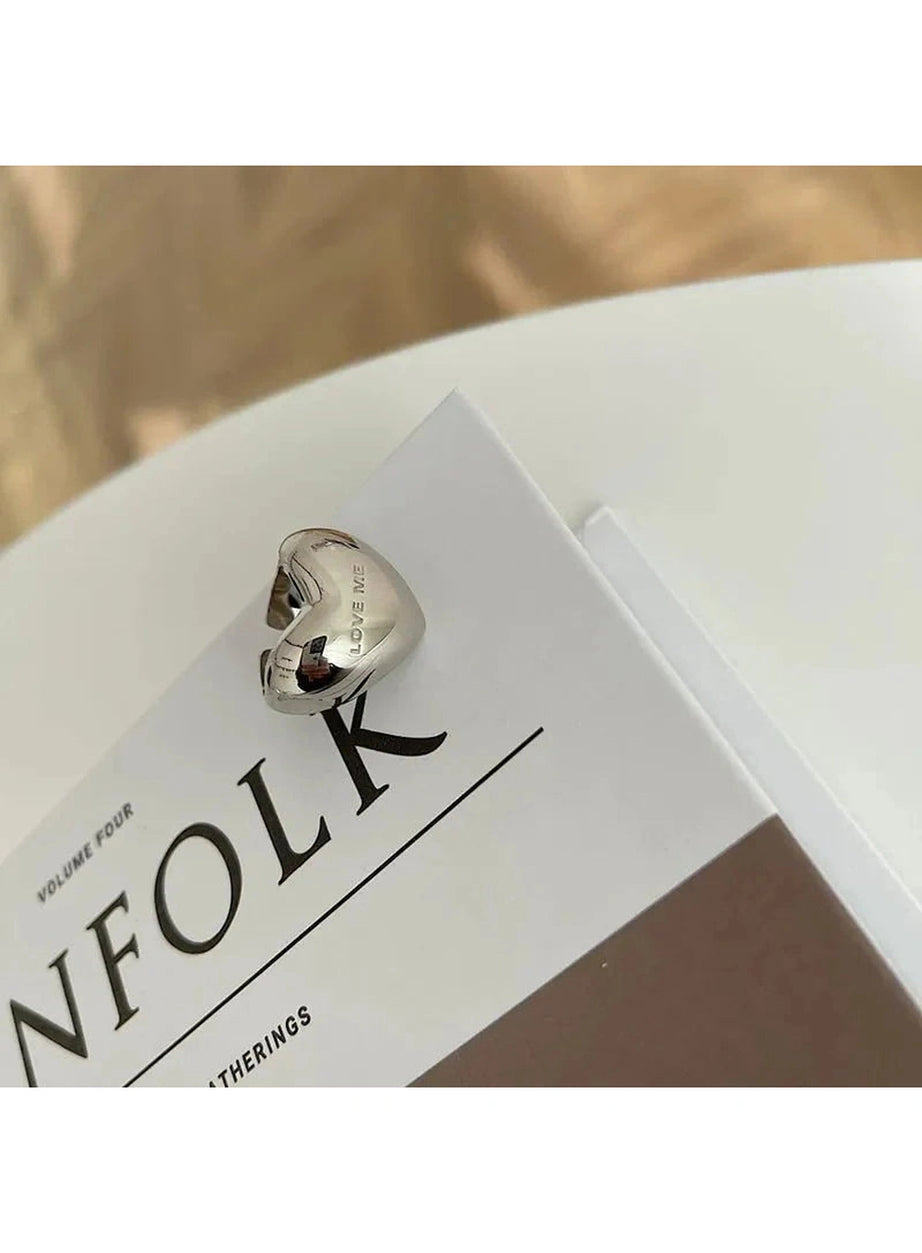 Y2k Elegant Silver LOVE Heart Ring