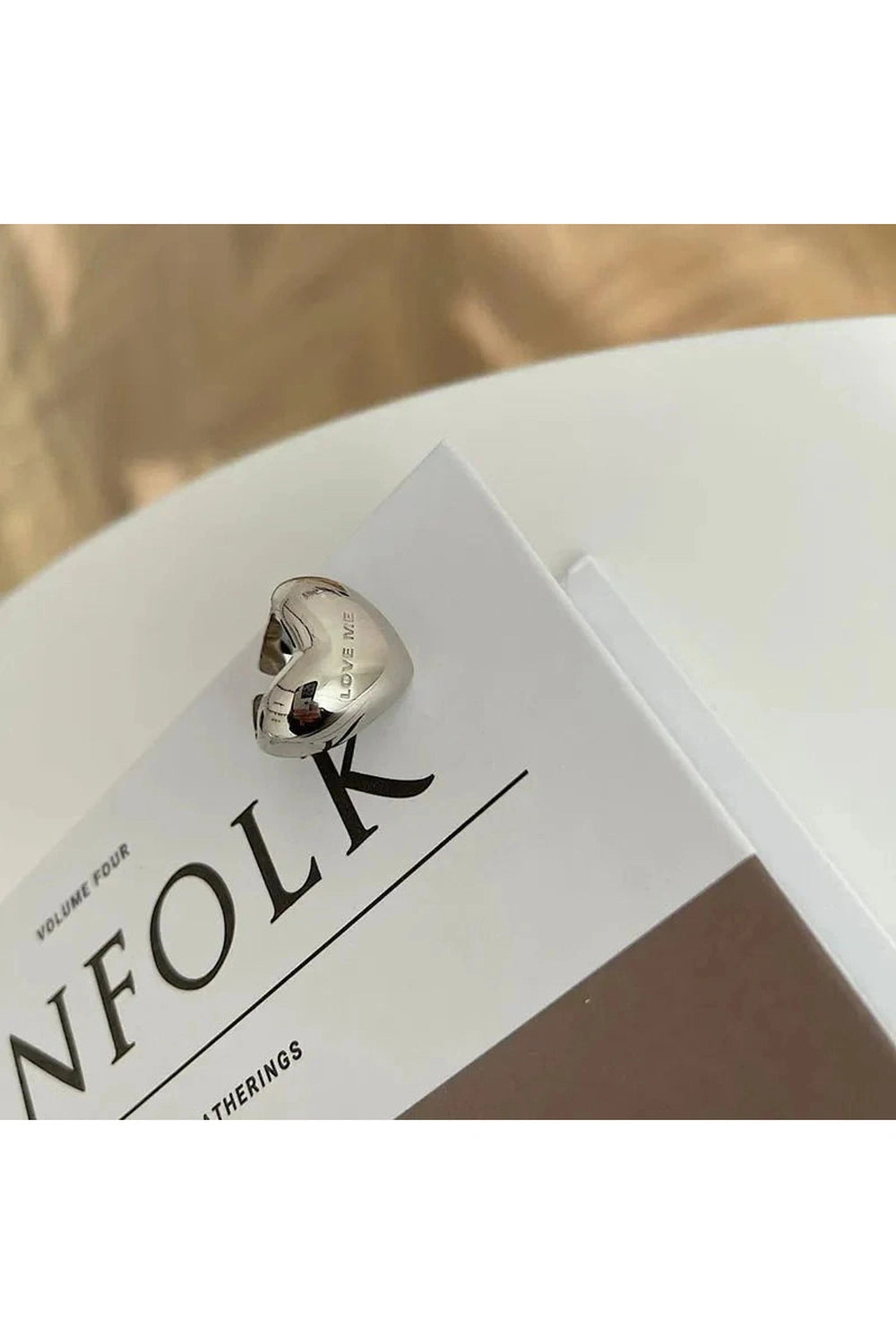 Y2k Elegant Silver LOVE Heart Ring