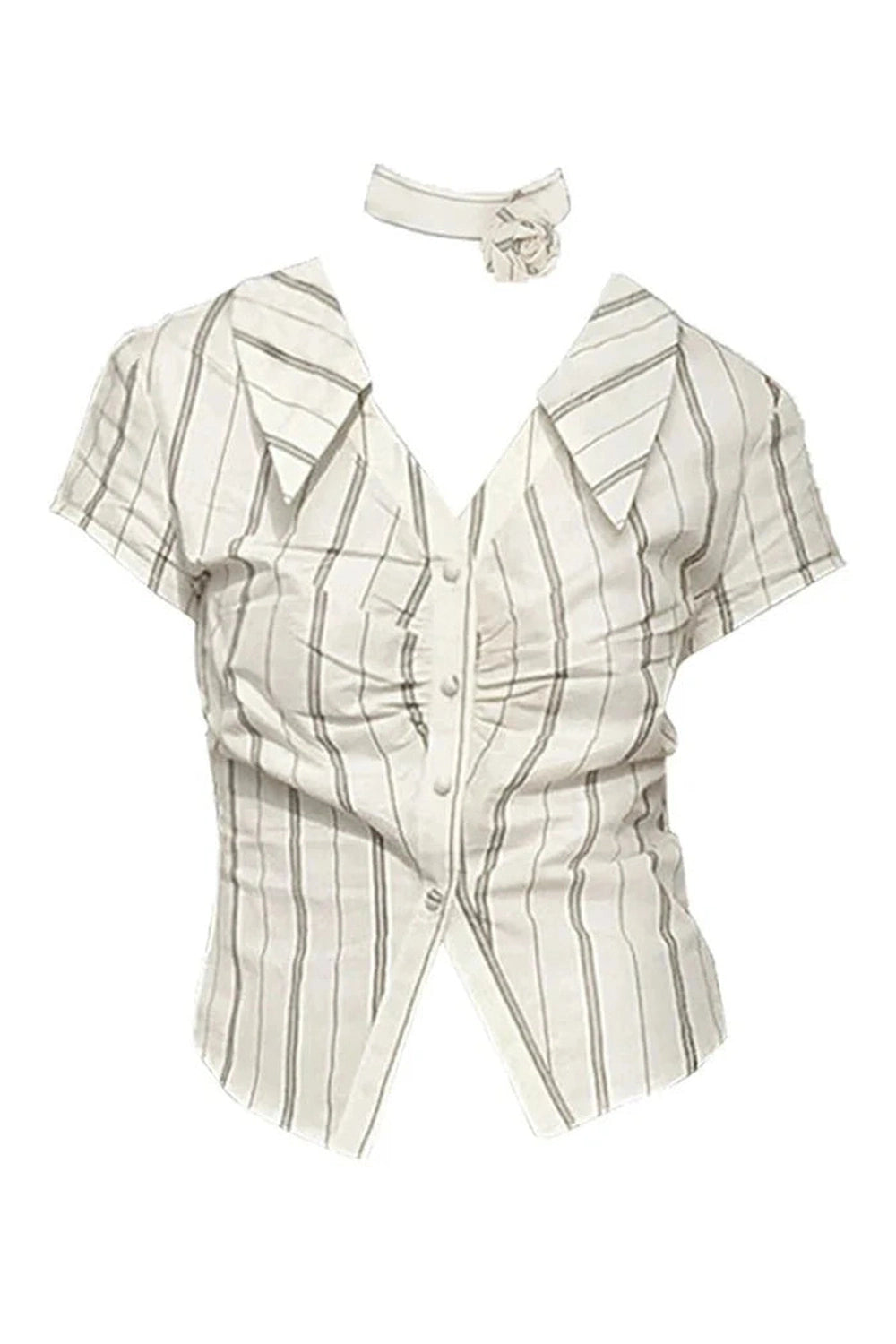 Y2k Elegant Stripe Office Blouse