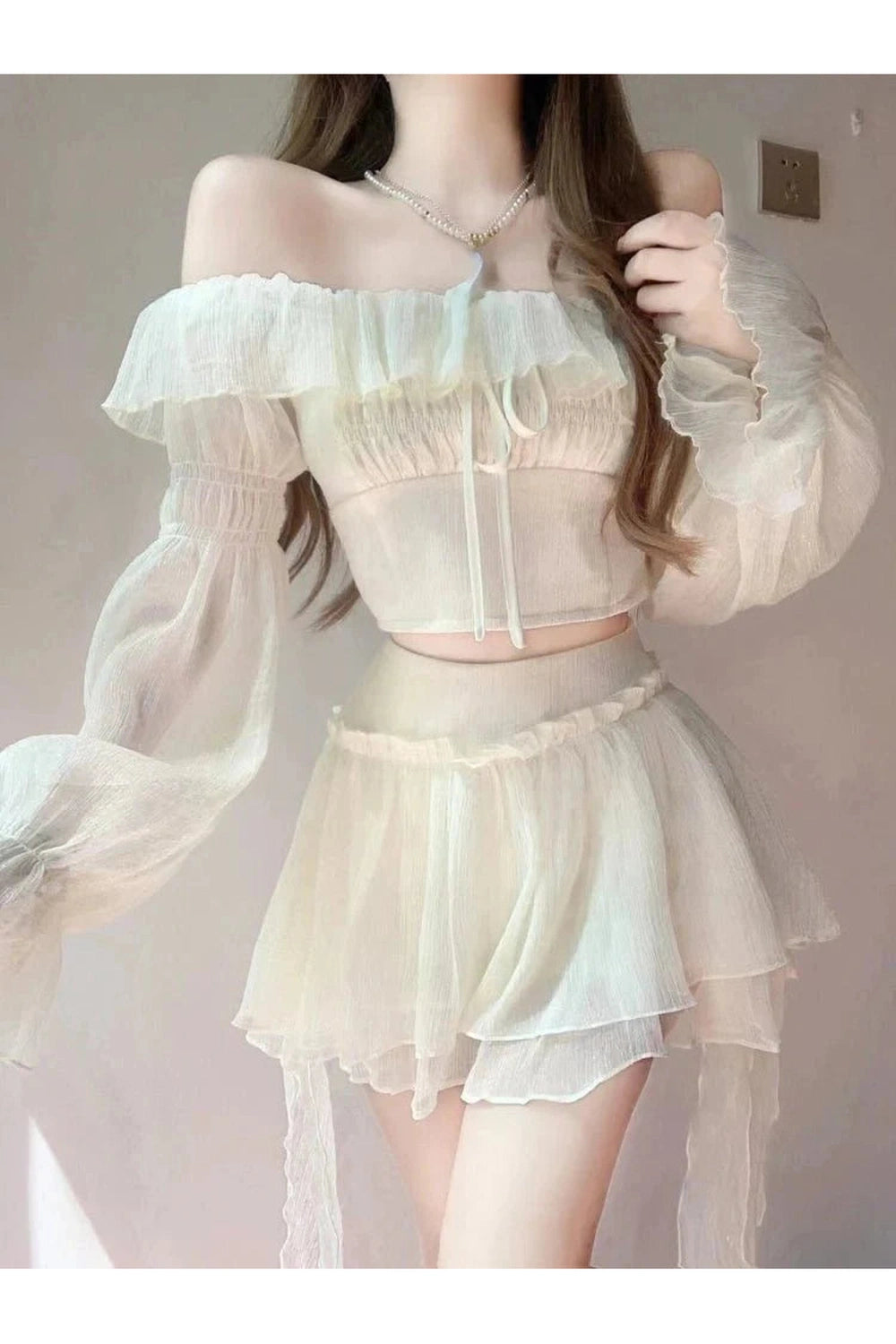 Y2k Elegant Summer Two-Piece Skirt Set