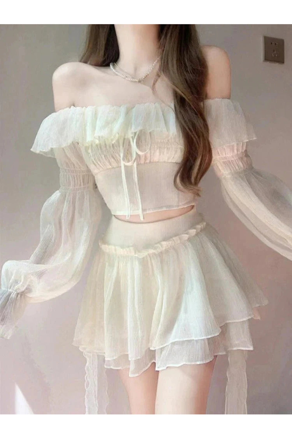 Y2k Elegant Summer Two-Piece Skirt Set