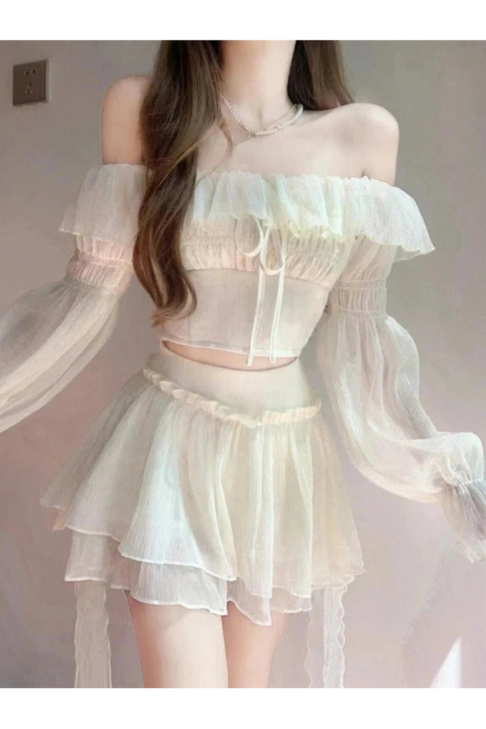 Y2k Elegant Summer Two-Piece Skirt Set