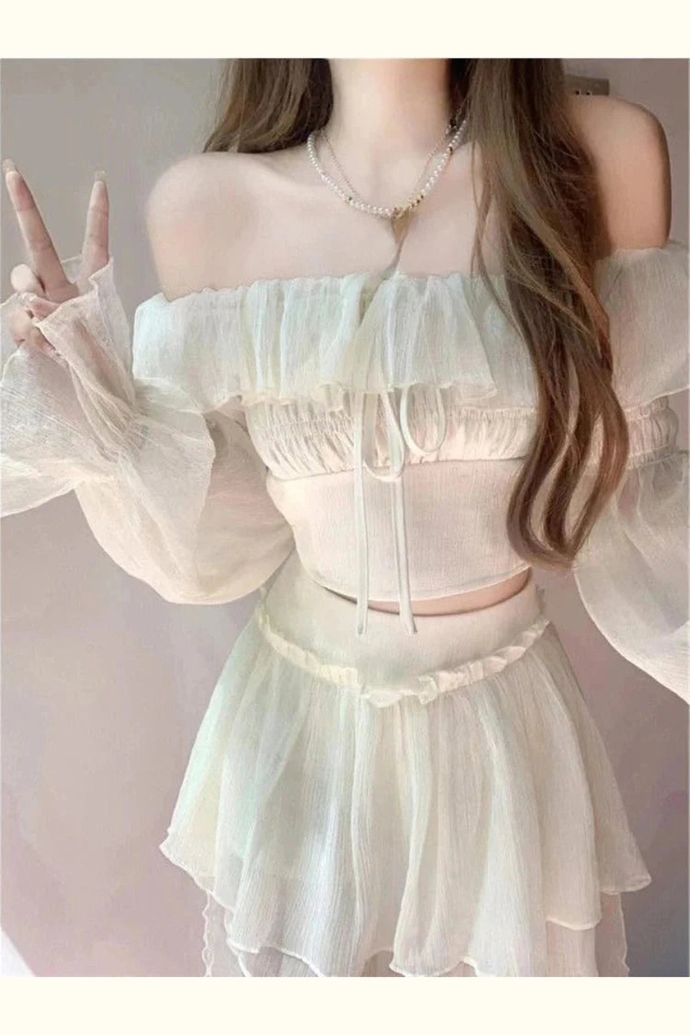 Y2k Elegant Summer Two-Piece Skirt Set