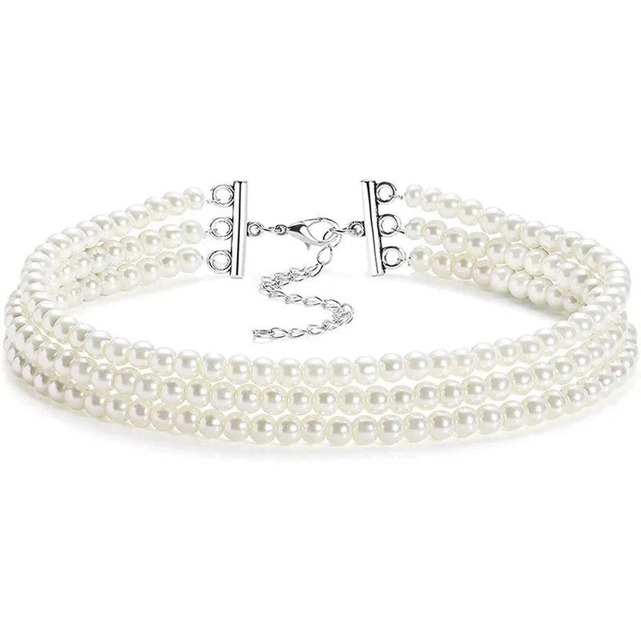 Y2k Elegant White Pearl Choker