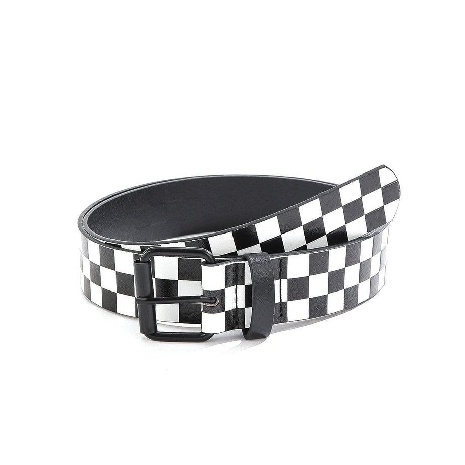 Y2k Embossed Checker Fashion Belt