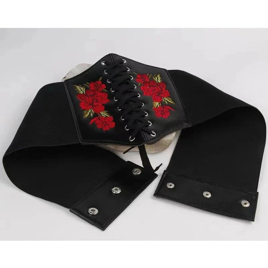 Y2k Embroidered Gothic Corset Belt