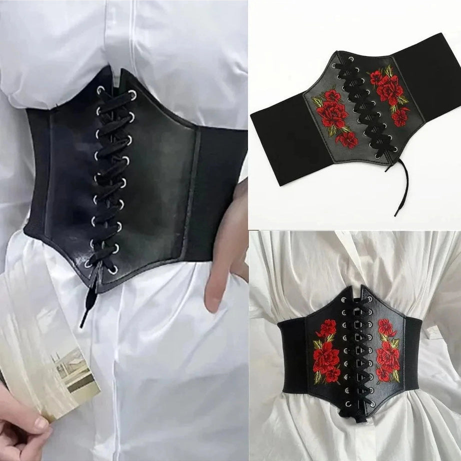 Y2k Embroidered Gothic Corset Belt