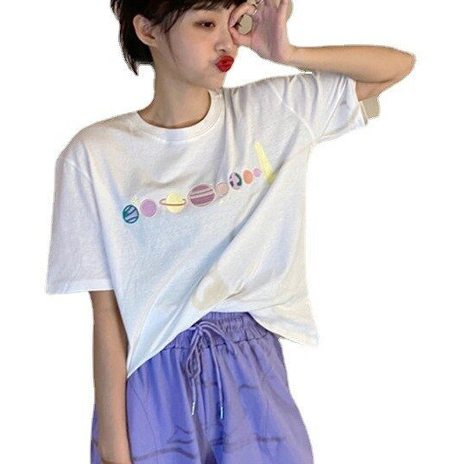 Y2k Embroidered Summer Casual T-shirt