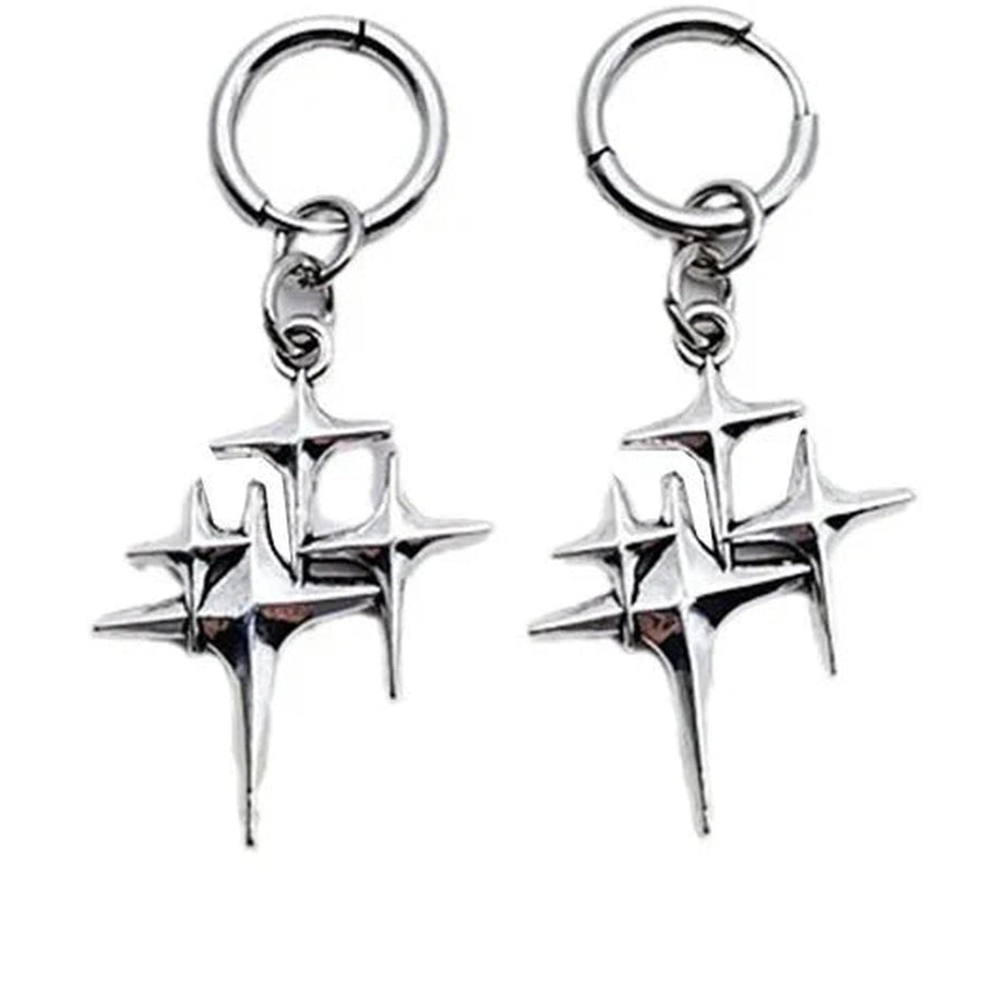 Y2k Enchanted Heart Silver Drop Earrings