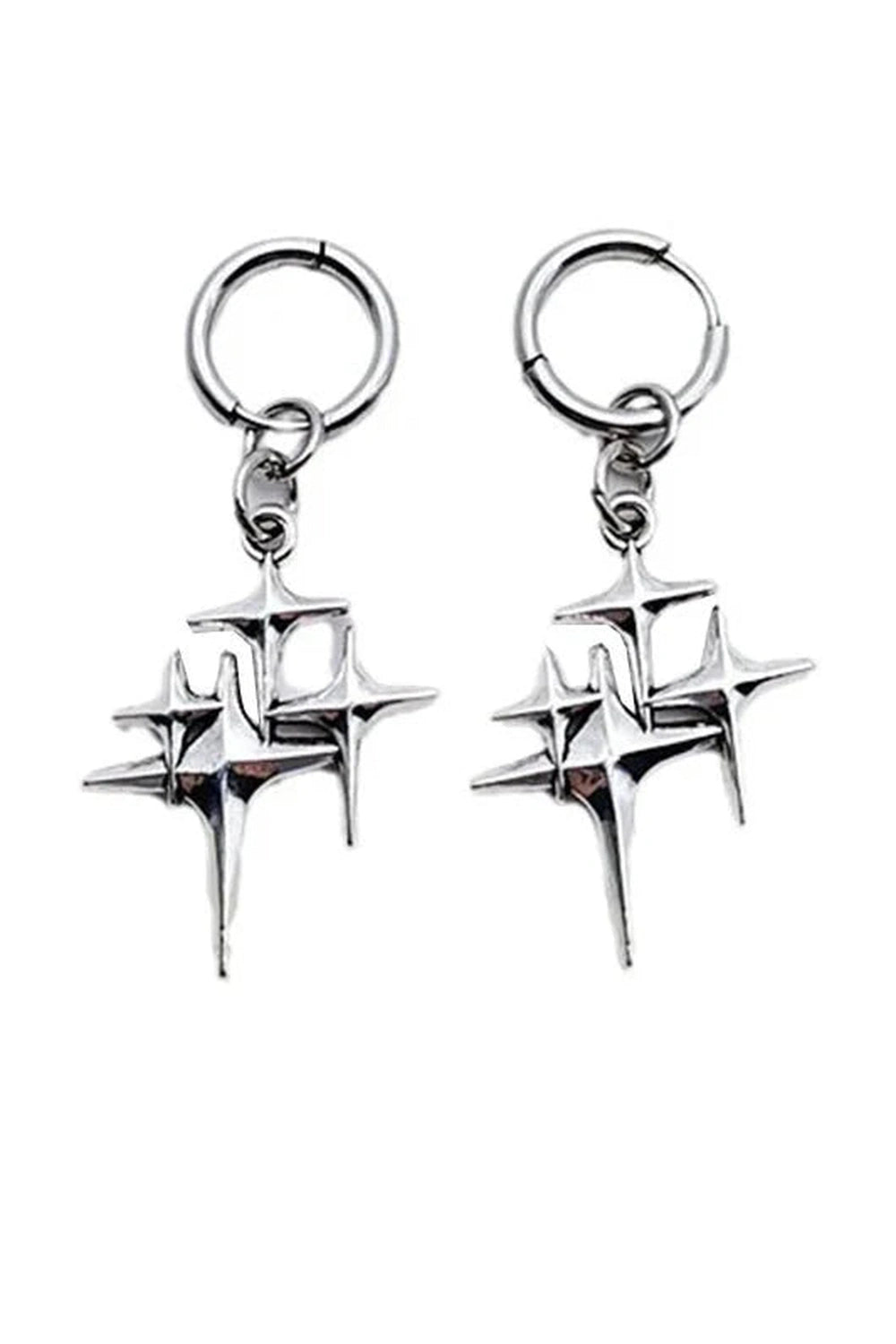 Y2k Enchanted Heart Silver Drop Earrings