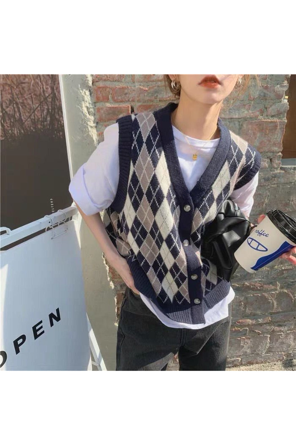 Y2k England Classic Sweater Cardigan