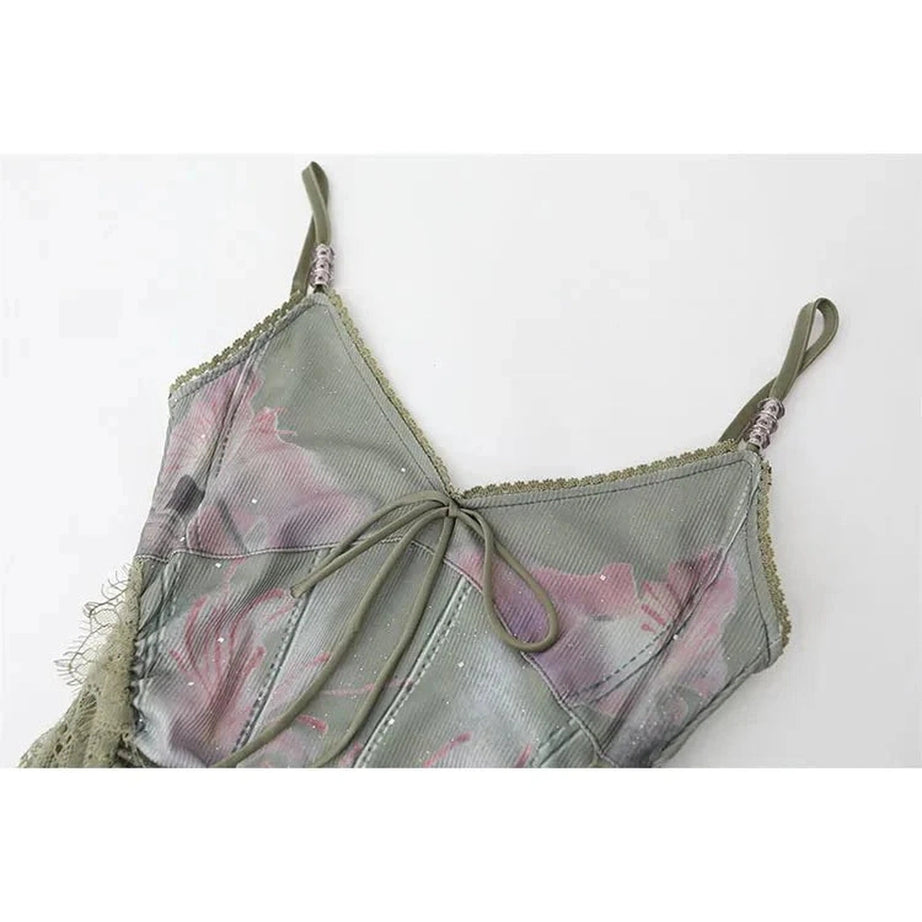 Y2k Ethereal Lace-Up Corset Top