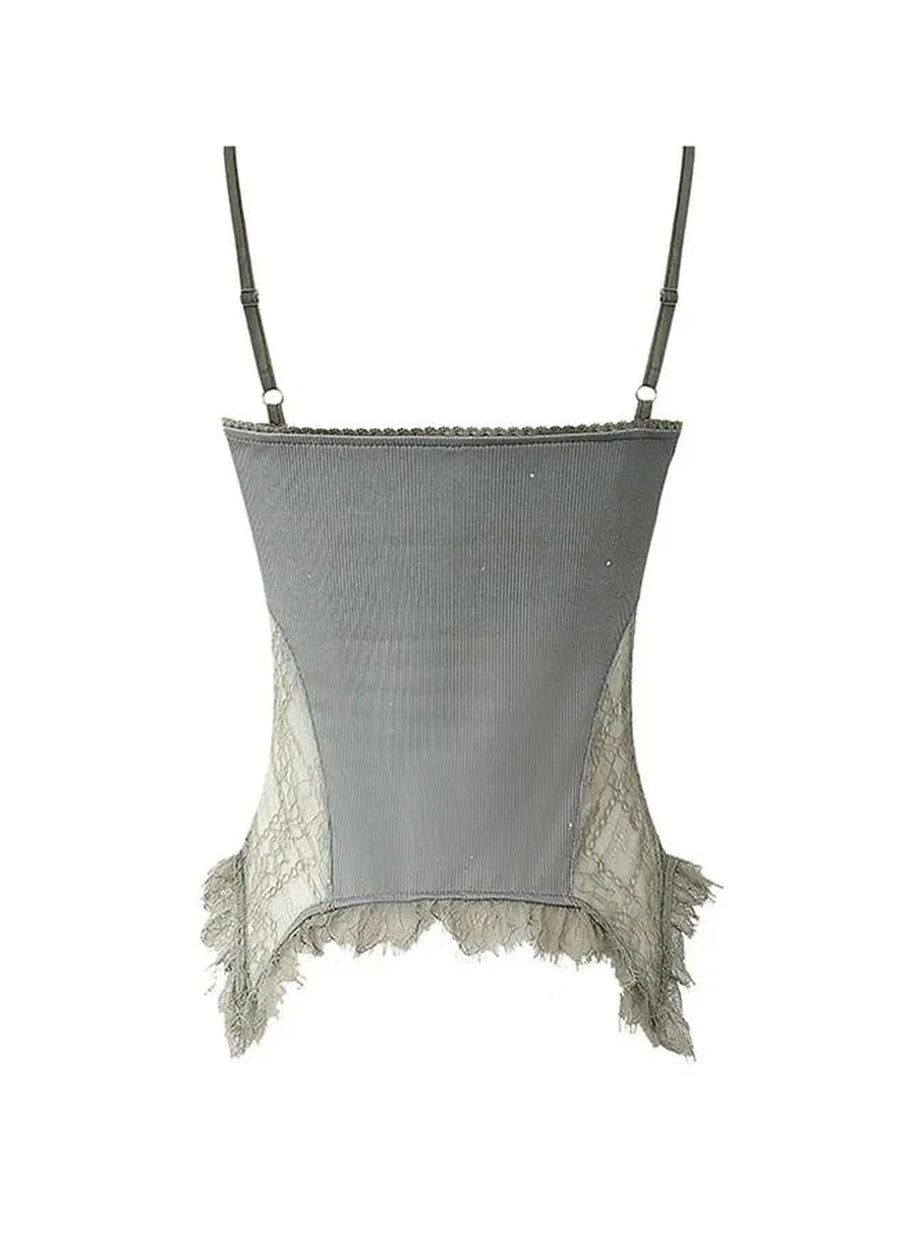 Y2k Ethereal Lace-Up Corset Top