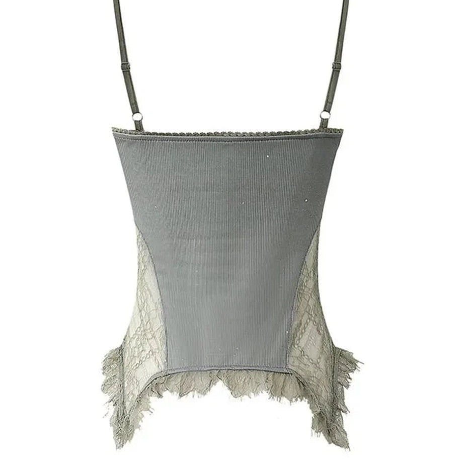 Y2k Ethereal Lace-Up Corset Top