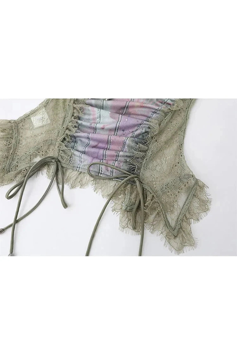 Y2k Ethereal Lace-Up Corset Top