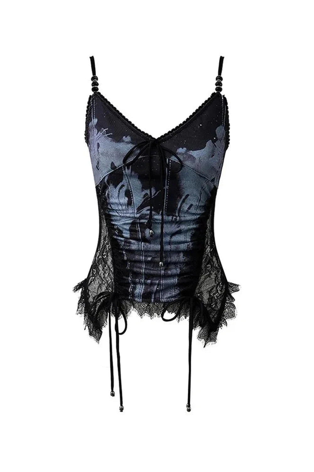 Y2k Ethereal Lace-Up Corset Top