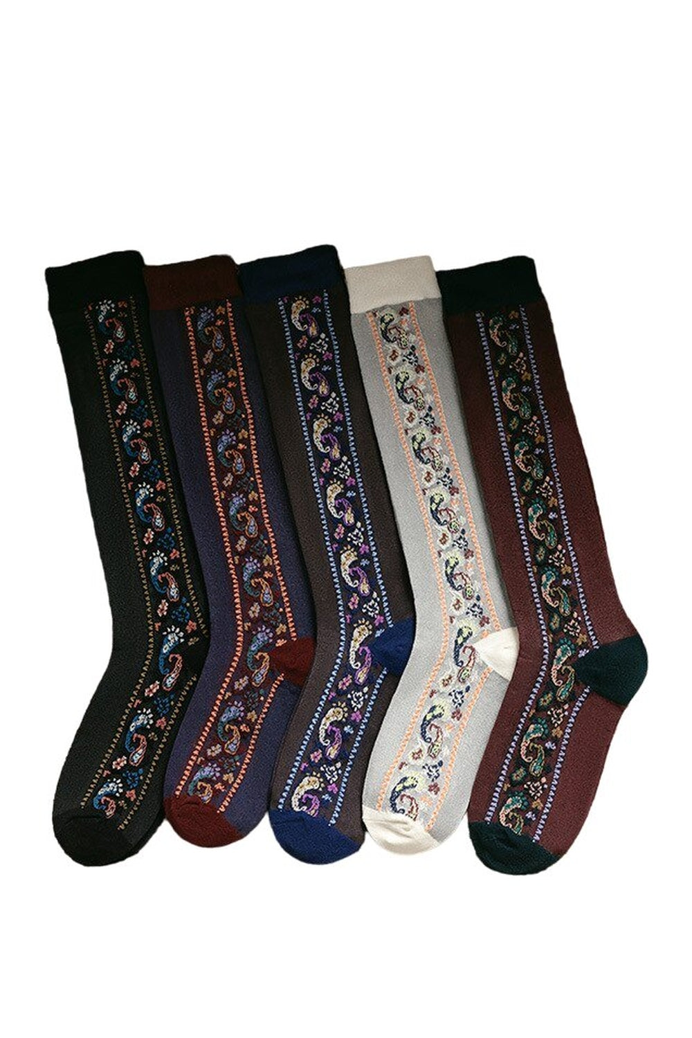 Y2k Ethnic Floral Long Socks