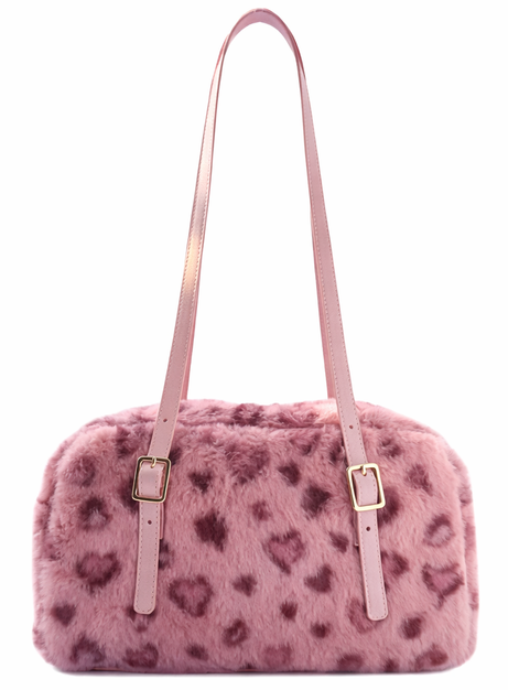 Pink Prowl Fuzzy Shoulder Bag