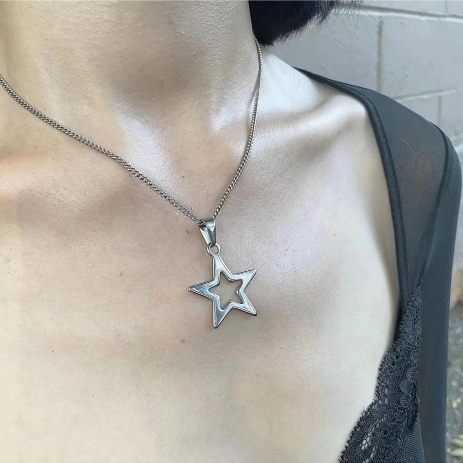 Y2k Fashion Chains Star Pendant Necklace